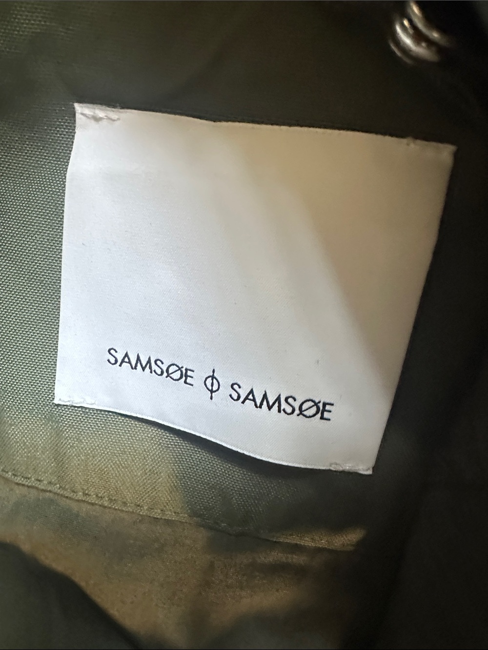 Samsoe Samsoe Men's Hooded Olive Green Raincoat – Classic Waterproof Parka - Picture 4 of 4